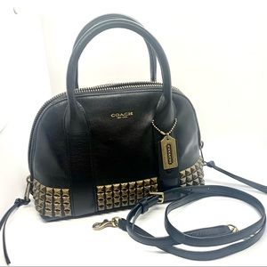 Coach purse black with gold stud detail.  NWOT!